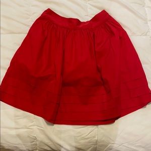 Red high waisted skirt